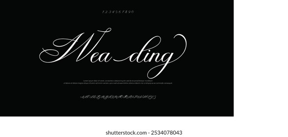 Weading Modern abstract digital alphabet font. Minimal technology typography, Creative urban sport fashion futuristic font and with numbers. vector illustration