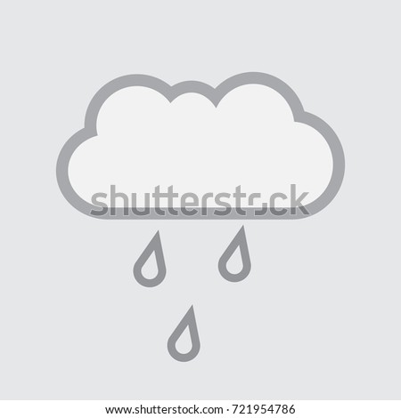 weaher icon grey cloud with rain vector