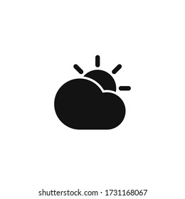 Weahter icon vector.Sun behind the cloud concept.Cloud symbol