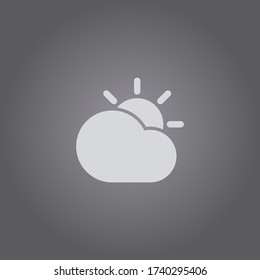 Weahter icon vector.Sun behind the cloud concept.Cloud symbol