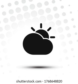 Weahter icon vector.Sun behind the cloud concept.Cloud symbol