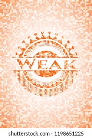 Weak abstract orange mosaic emblem