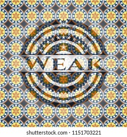 Weak arabesque badge. arabic decoration.