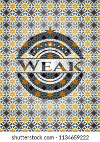 Weak arabesque emblem background. arabic decoration.