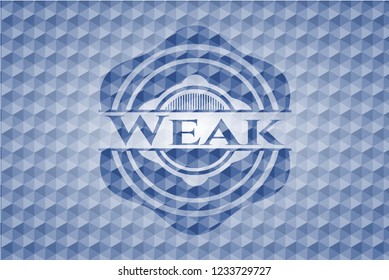 Weak blue polygonal emblem.