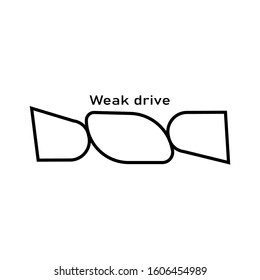 Weak drive icon thin line