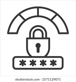 Weak Encryption Icon Vector Illustration Outline