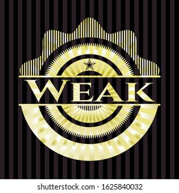Weak gold shiny badge. Vector Illustration. Detailed.