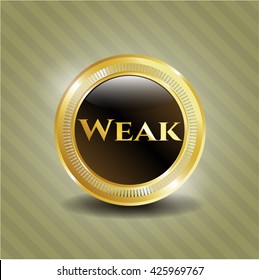 Weak golden emblem