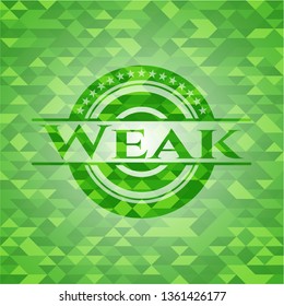 Weak green emblem with triangle mosaic background