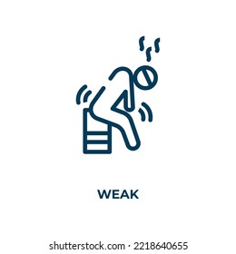 Weak icon. Linear vector illustration. Outline weak icon vector. Thin line symbol for use on web and mobile apps, logo, print media.