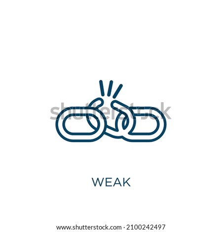 weak icon. Thin linear weak outline icon isolated on white background. Line vector weak sign, symbol for web and mobile