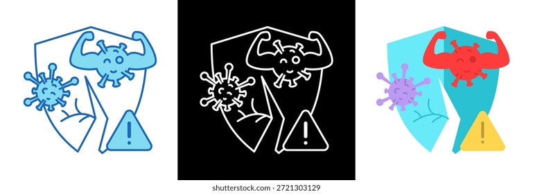 Ilustración vectorial de triplestyle de Immunity Icon débil