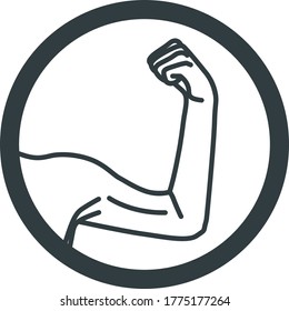 Weak Male Arms With Flexed Biceps Muscles