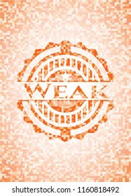 Weak orange mosaic emblem with background