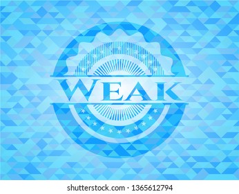 Weak sky blue emblem with mosaic ecological style background