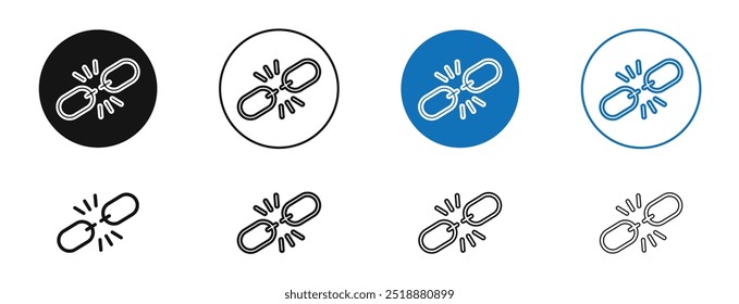 Icono de Vector débil en colores negro y azul
