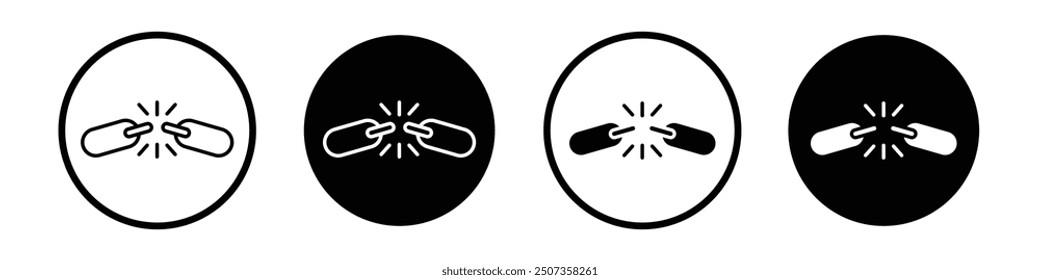 Weak vector icon set black filled and outlined style.