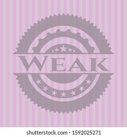 Weak vintage pink emblem. Vector Illustration. Detailed.