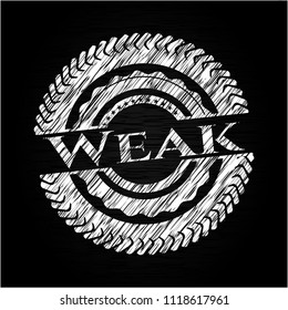 Weak written on a chalkboard