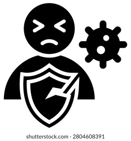 Weakened Immune System Icon Element For Design