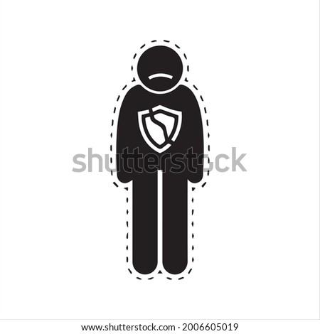 Weakened man icon. Vector and glyph