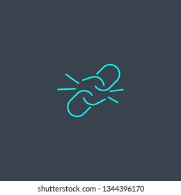 weakness concept blue line icon. Simple thin element on dark background. weakness concept outline symbol design. Can be used for web and mobile UI/UX