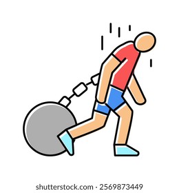 weakness health problem color icon vector. weakness health problem sign. isolated symbol illustration