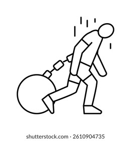 weakness health problem line icon vector. weakness health problem sign. isolated contour symbol black illustration