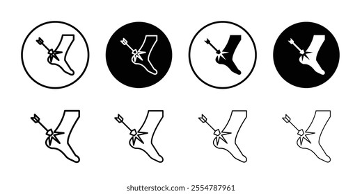 Weakness icon Flat art in black and white isolated