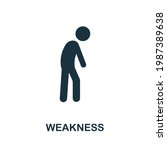Weakness icon. Monochrome simple element from coronavirus symptoms collection. Creative Weakness icon for web design, templates, infographics and more