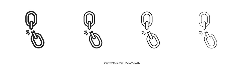 Weakness icons. Line with editable stroke.