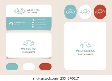 Weakness logo design with editable slogan. Branding book and business card template.
