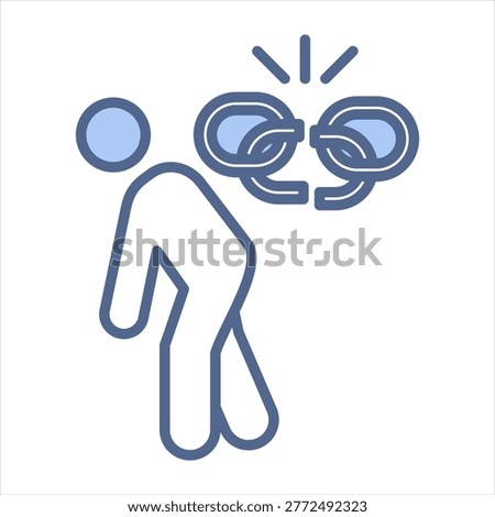 Weaknesses Blue Icon Vector Illustration