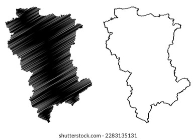 Wealden Non-metropolitan district (United Kingdom of Great Britain and Northern Ireland, ceremonial county East Sussex, England) map vector illustration, scribble sketch map