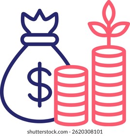 Wealth Accumulation Icon Color Vector Illustration