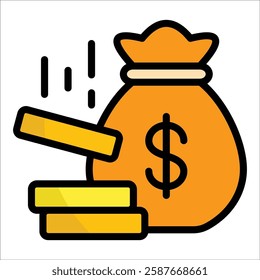 Wealth Accumulation Icon Element For Design