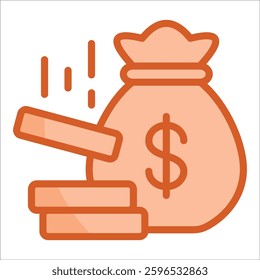 Wealth Accumulation Icon Element For Design