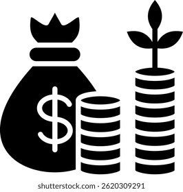 Wealth Accumulation Icon Glyph Vector Illustration