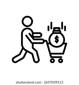 Ícone de acumulação de riqueza descreve a ilustração do vetor