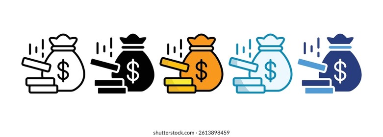 Wealth Accumulation Icon Set Multiple Style Collection