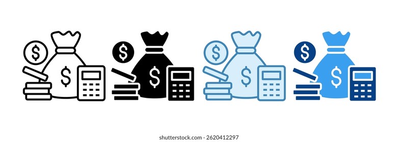 Wealth Accumulation Icon Set Multiple Style Collection