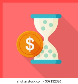 Wealth accumulation icon, vector illustration. Flat design style with long shadow,eps10