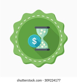 Wealth accumulation icon, vector illustration. Flat design style with long shadow,eps10
