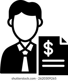 Ilustração do vetor de glifos do ícone do Wealth Advisor