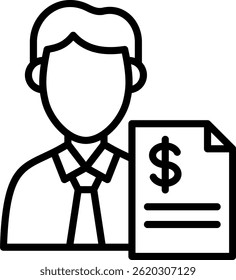 Ilustração do vetor da linha do ícone do Wealth Advisor