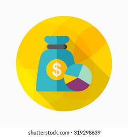Wealth analysis  icon, vector illustration. Flat design style with long shadow,eps10
