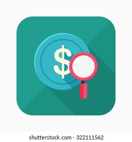 Wealth analysis icon, vector illustration. Flat design style with long shadow,eps10