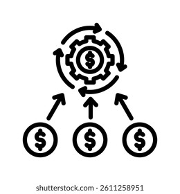 Wealth Builder Line Vector Illustration On White Background.