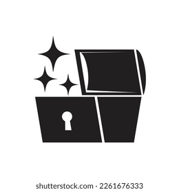 Wealth chest. Vector drawing. Red background.
